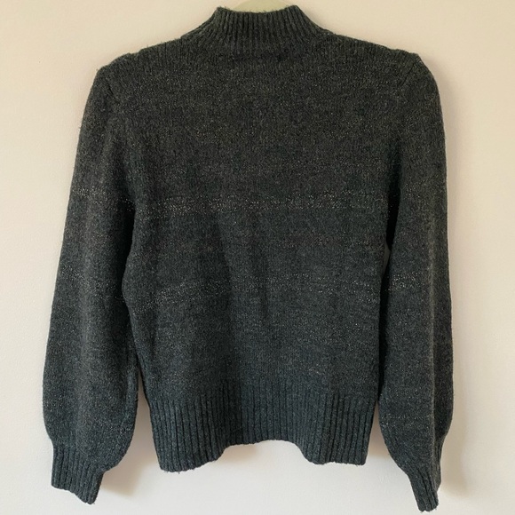 Marled Reunited Clothing Grey Balloon Sleeve Sweater - Picture 2 of 5